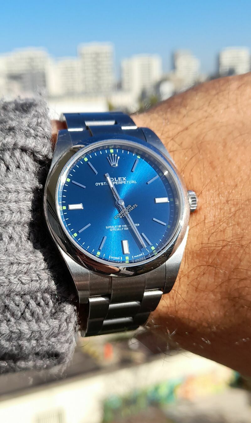 rolex oyster perpetual blue 39