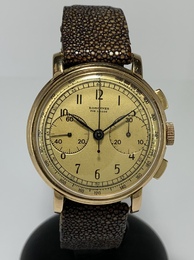 Longines chronograph flyback rose gold Circa 1940