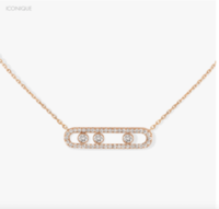 Collier Messika Diamant Move Pavé Or rose
