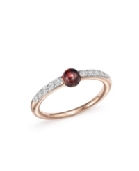 Bague Pomellato M'Ama Non M'Ama Or Rose Grenat & Diamants 2,60 g