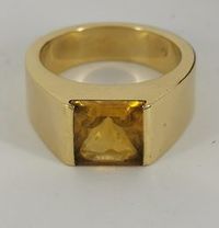 Bague Cartier or jaune citrine 1990