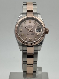 Rolex Lady-Datejust or rose acier Diamants B&P 2011