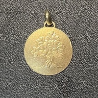 Médaille Pendentif rond arbre de vie or jaune 18 ct Poids 4.21 g