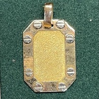 Médaille Pendentif plaque octogonale or jaune 18 ct Poids 3.25 g