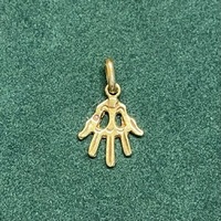 Médaille Pendentif Hamsa Main de Fatma stylisé or jaune 18 ct Poids 1.18 g