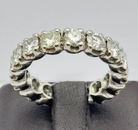 Bague Alliance Diamants Or Blanc 18k Poids 16.59g