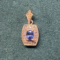 Médaille Pendentif Saphir Diamant et Or jaune 18 ct Poids 1.27 g