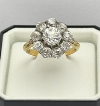 Bague Marguerite Napol&eacute;on III Diamants Ancienne